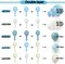 Pastel Blue White Balloon Arch Kit Double Stuffed Dusty Light Blue White Cream Balloon Garland for Baby Shower Birthday Wedding Boho Winter Party Decoration